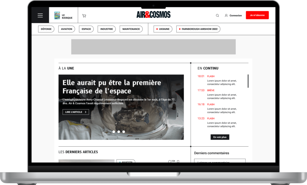 Écran d'ordinateur sur Air&Cosmos